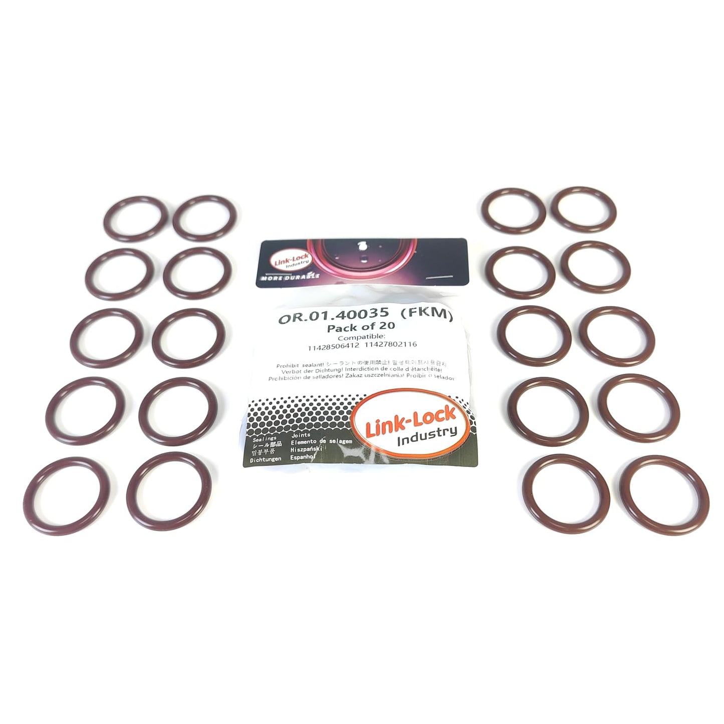 LINK-LOCK 20PCS FKM Viton OR.01.40035 Engine oil cooler O-RING gasket 11428506412  11427802116 for BMW N47
