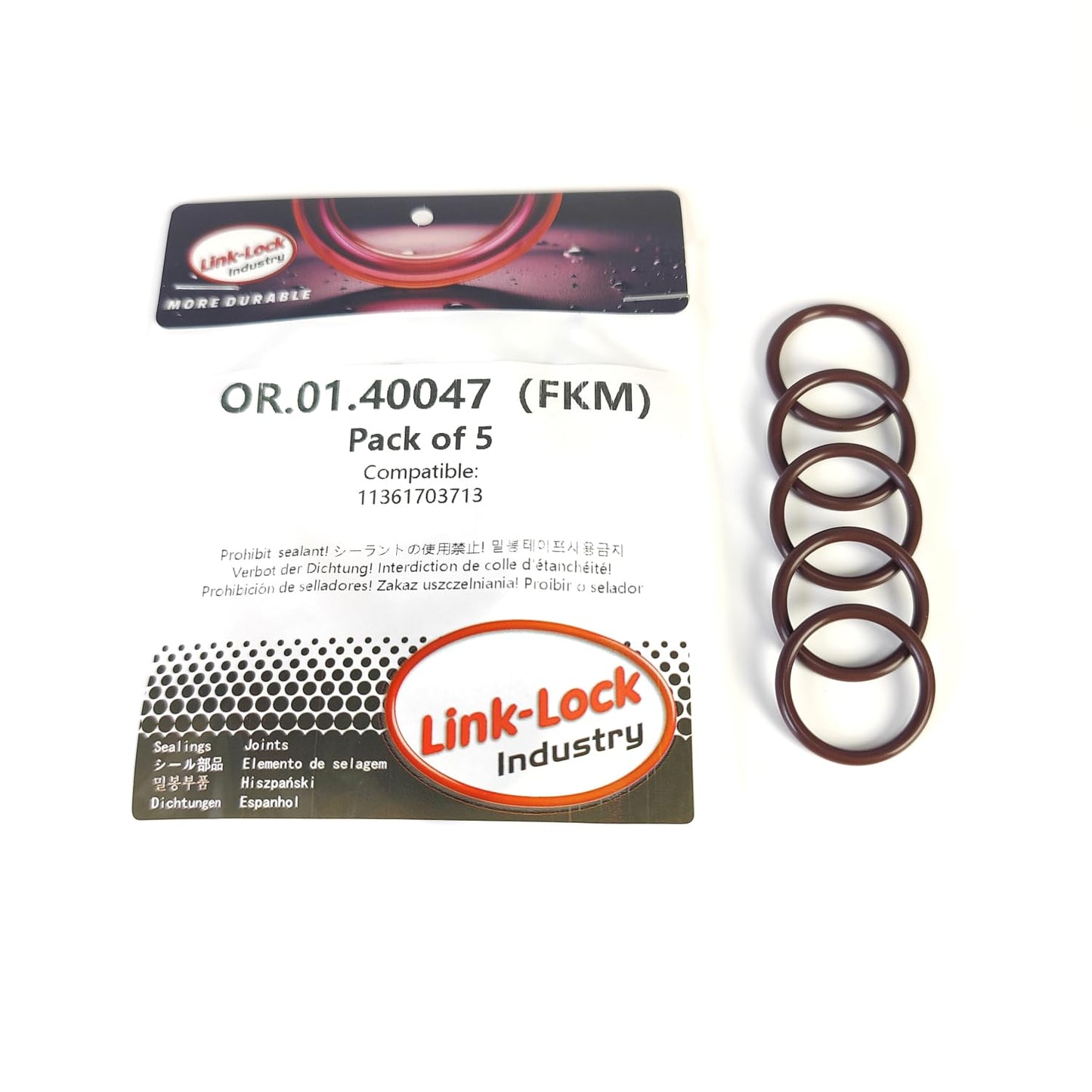LINK-LOCK 5個 FKM フッ素ゴム製 Oリング.01.40047 エンジンVANOS Oリングガスケット BMW M50 M52 S52 M54用 11361703713