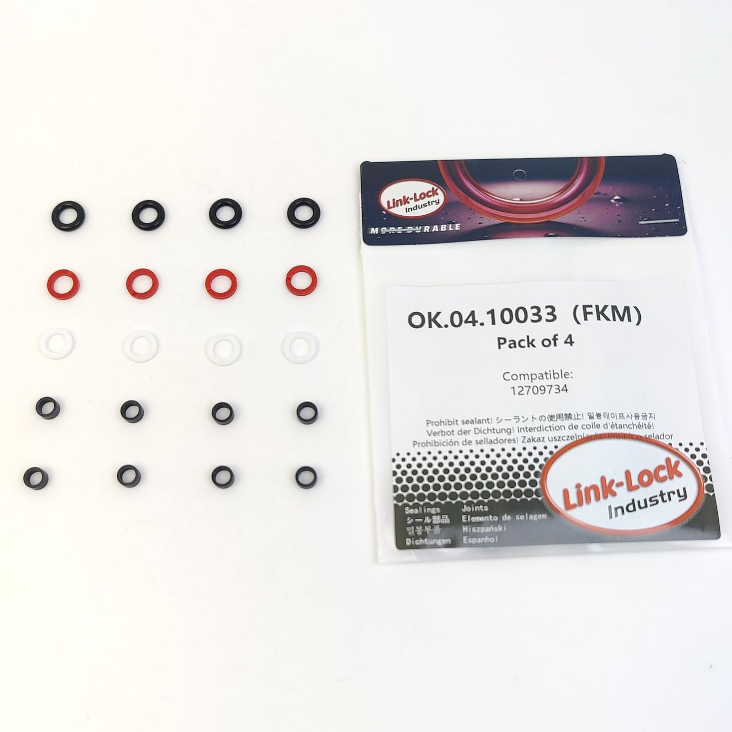 LINK-LOCK 4Set OK.04.10033 fuel injector repair kit 12709734 with FKM Viton O-RING For BUICK For CHEVROLET For CADILLAC 1.5T 25T 535T LJV LP5 L3Z
