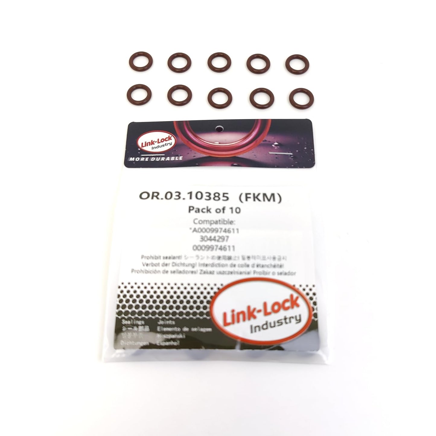 LINK-LOCK 10個 OR.03.10385 FKMバイトンシーリングOリングキット ターボチャージャーオイルフィラーポート用 A0009974611 3044297 0009974611 メルセデスベンツ-OM654 OM656用
