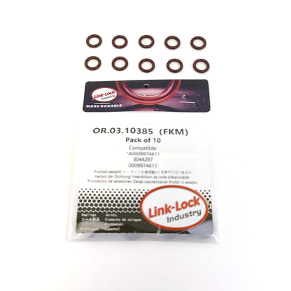 LINK-LOCK 10個 OR.03.10385 FKMバイトンシーリングOリングキット ターボチャージャーオイルフィラーポート用 A0009974611 3044297 0009974611 メルセデスベンツ-OM654 OM656用