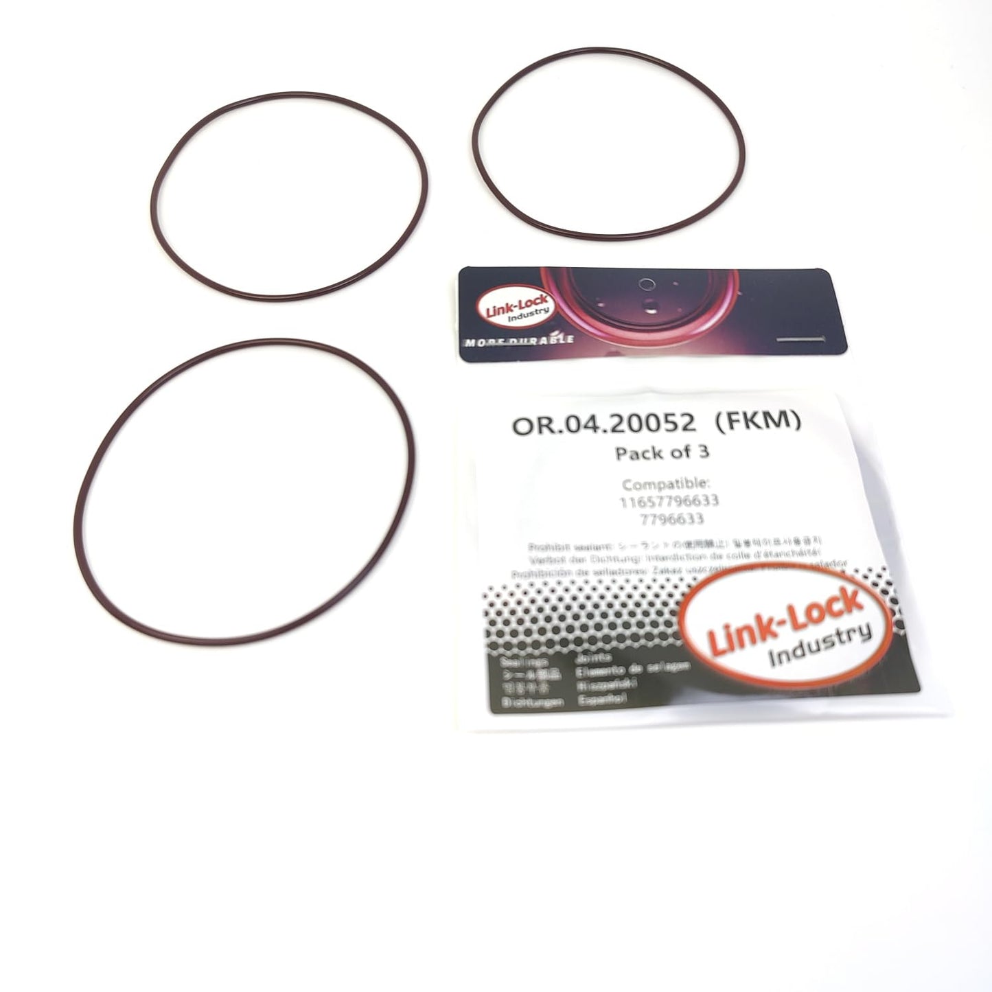 LINK-LOCK 3PCS OR.04.20052 FKM Viton Sealing O-Ring Kit of Intake Manifold 11657796633 7796633 for BMW
