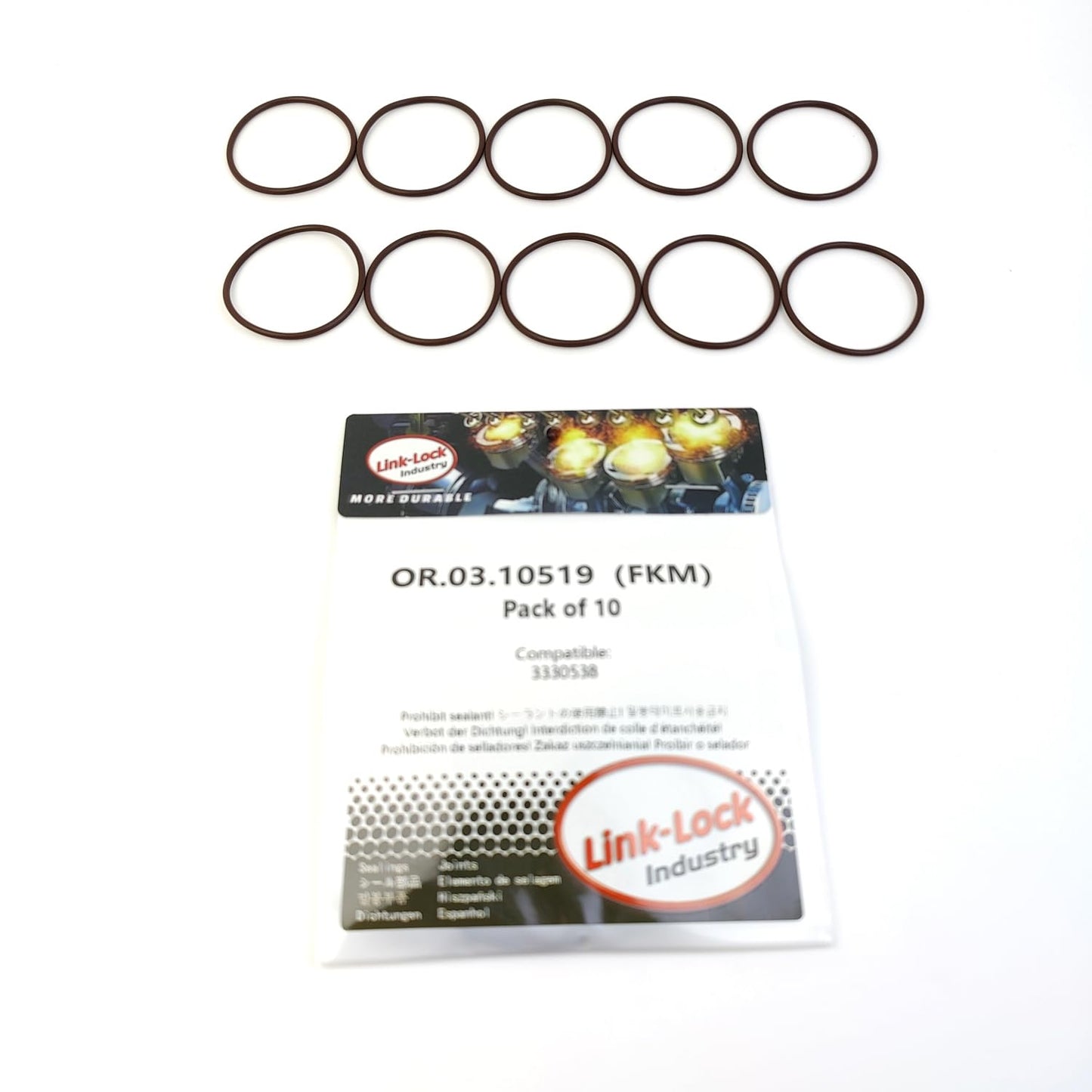 LINK-LOCK 10PCS OR.03.10519 FKM Viton 33×1.78 Sealing Universal O-Ring Kit 3330538 For CUMMINS