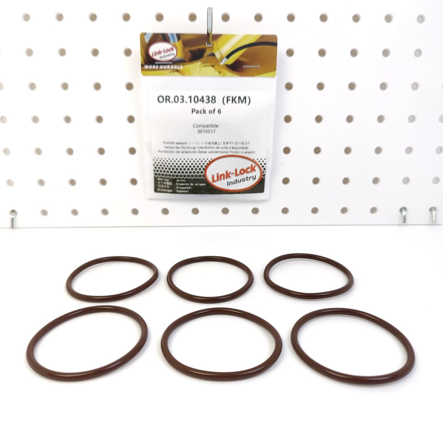 LINK-LOCK 6PCS OR.03.10438 FKM Viton 50.2×3.5 Sealing Universal O-ring Kit 3910517 For CUMMINS