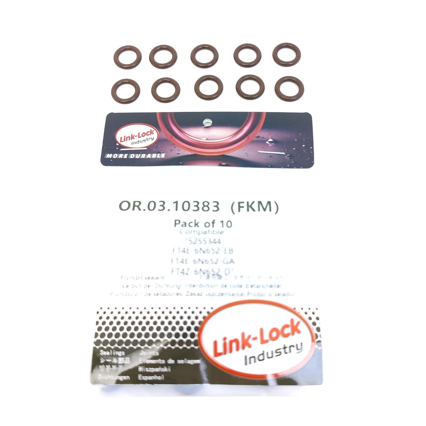 LINK-LOCK 10PCS OR.03.10383 FKM Viton Sealing O-Ring Kit of Turbocharger Oil Filler Port 5255344 FT4E-6N652-EB FT4E-6N652-GA FT4Z-6N652-D For FORD-C27PD0X YVDA YVDB For FORD USA-C20 C23 C30 N38 N48