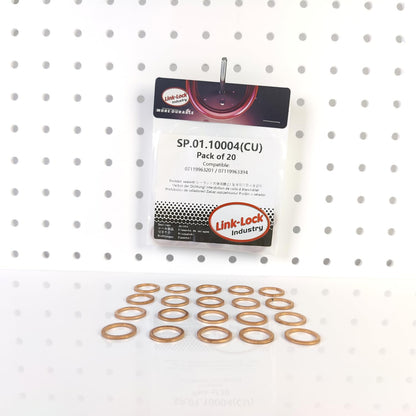 LINK-LOCK 20 PCS COPPER SP.01.10004 Copper gasket for oil pipeline 07119963201 07119963394 for BMW N63 M50 M52 M54 M40 M62 M60 M73 S63 N14 N18