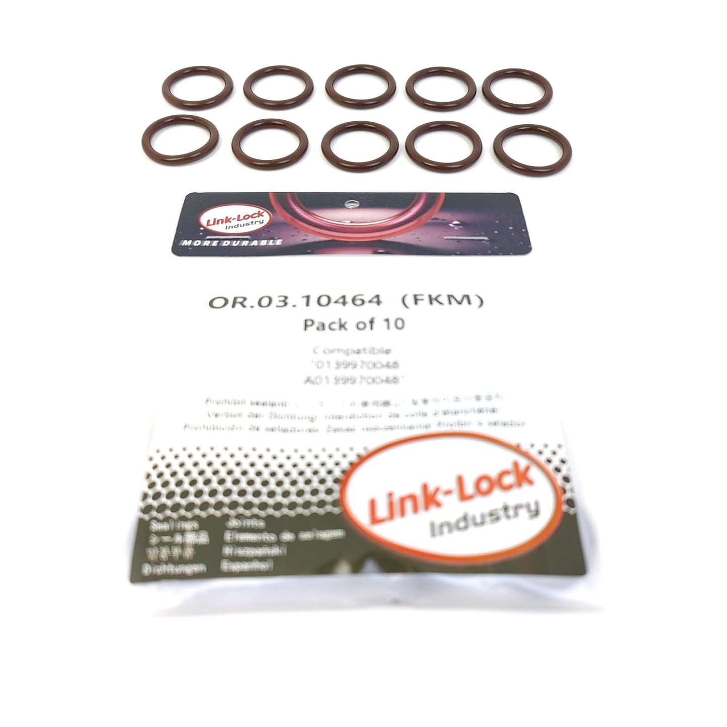 LINK-LOCK 10PCS OR.03.10464 FKM フッ素ゴム製シーリングOリングキット ブレーキライン分配バルブ/パワーステアリングポンプ 0139970048 A0139970048 メルセデスベンツ用