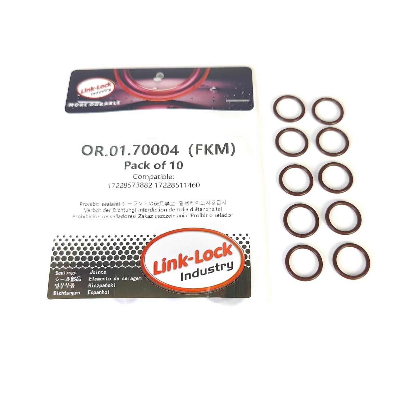 LINK-LOCK 10PCS FKM Viton OR.01.70004 O-RING gasket for transmission cooling pipe 17228573882 17228511460 for BMW N57