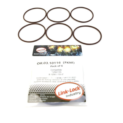 LINK-LOCK 6PCS OR.03.10116 FKMバイトンシーリングOリングキット サーモスタット用 12561155 8-12561-155-0 BUICK-LL8 LM4 CADILLAC-LM7 LQ9 CHEVROLET-L52 LLV LR4 ISUZU-L52 LLR VAUXHALL-LS1