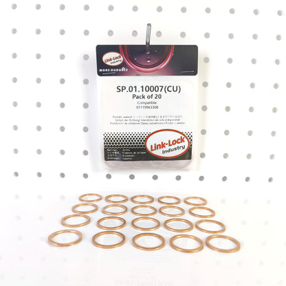 LINK-LOCK 20 PCS COPPER SP.01.10007 Oil drain screw copper gasket 07119963308 for BMW N13 M20 M10 M54 N62 N63 N74 S55