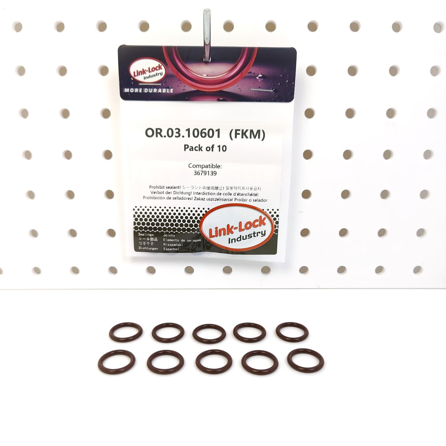 LINK-LOCK 10PCS OR.03.10601 FKM Viton 13.3×2.2 シーリング ユニバーサル Oリングキット 3679139 CUMMINS用