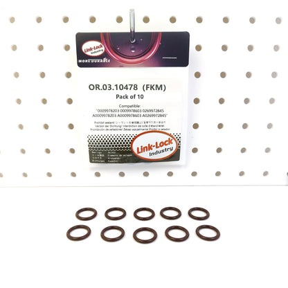 LINK-LOCK 10PCS OR.03.10478 FKM Viton Sealing O-ring Kit of Oil pump/turbocharger 0009978203 0009978603 0269972845 A0009978203 A0009978603 A0269972845 For MERCEDES-BENZ