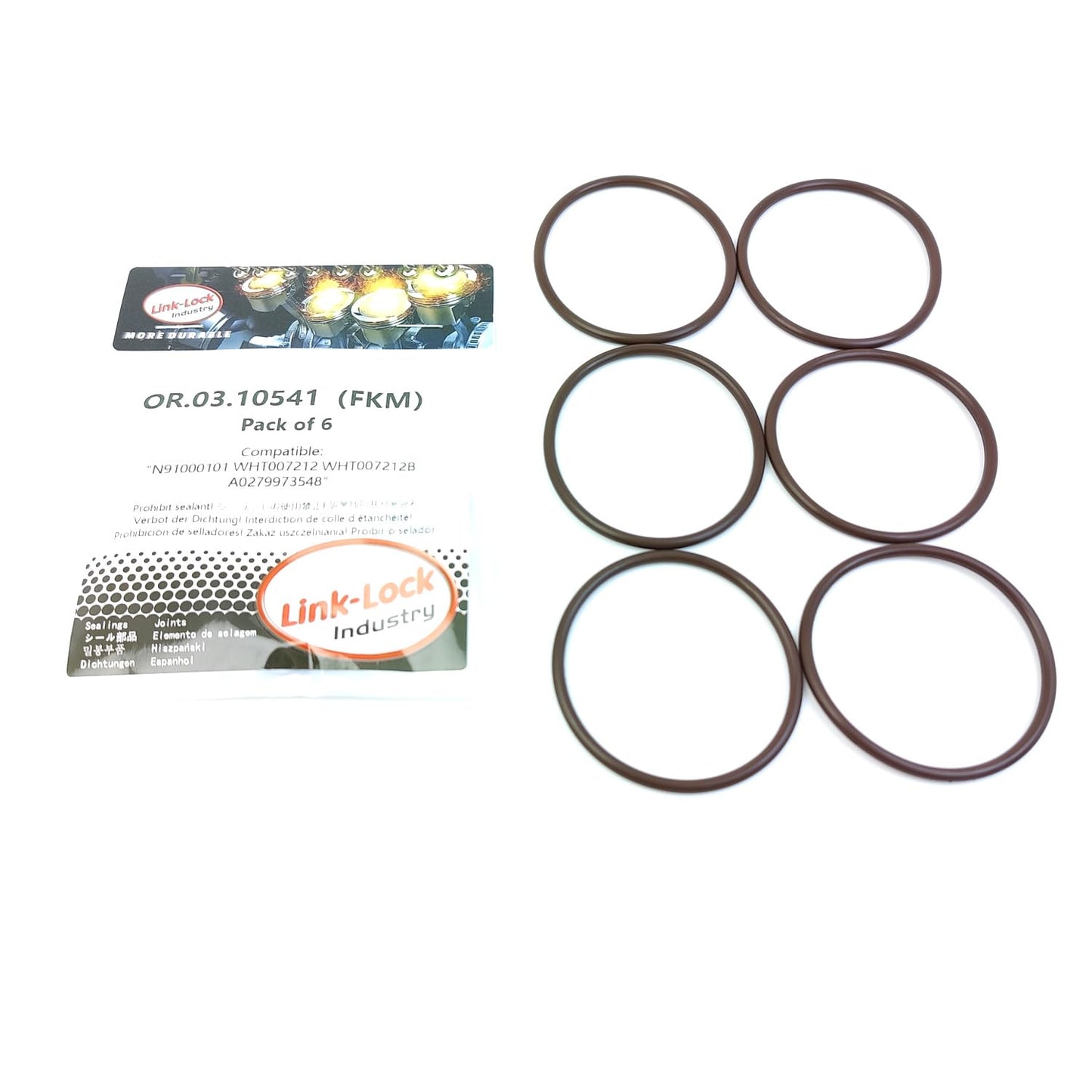 LINK-LOCK 6PCS OR.03.10541 FKM Viton Sealing O-Ring Kit of Oil pump N91000101 WHT007212 WHT007212B A0279973548 For MERCEDES-BENZ For AUDI For VW