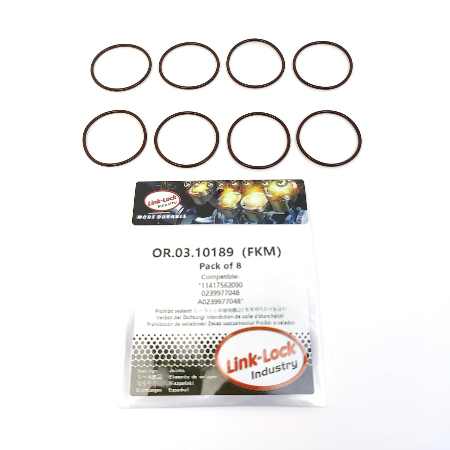LINK-LOCK 8PCS OR.03.10189 FKM Viton Sealing O-Ring Kit of Oil Suction Pipe 11417562090 0239977048 A0239977048 For BMW-N63 N74 For ROLLS-ROYCE-N74B66A