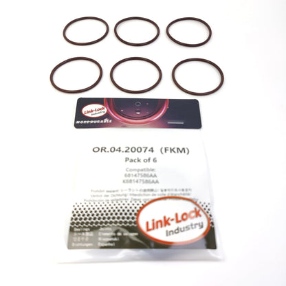 LINK-LOCK 6PCS OR.04.20074 FKM Viton Sealing O-Ring Kit of Water Pump 68147586AA K68147586AA for CHRYSLER for JEEP