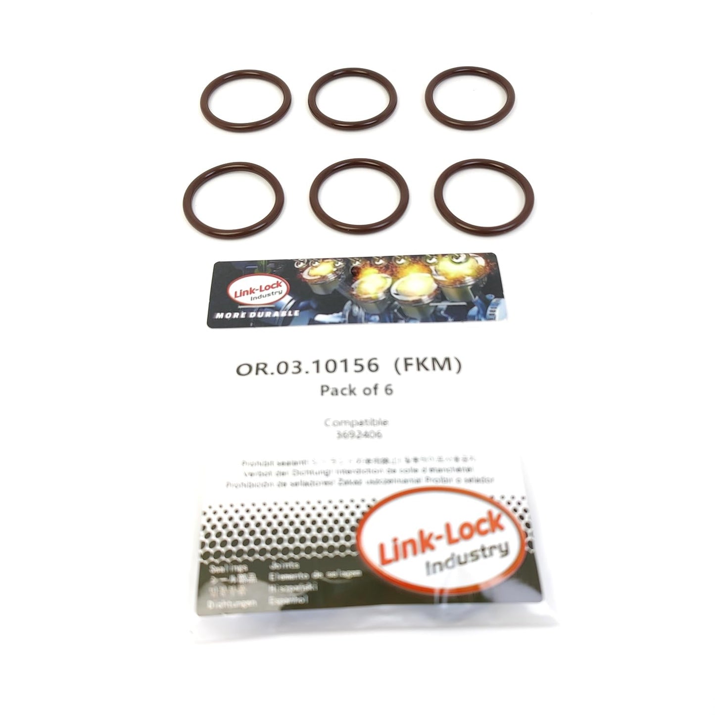 LINK-LOCK 6PCS OR.03.10156 FKM Viton Sealing O-Ring Kit of Coolant pipeline 3692406 For DAEWOO-ISX-475 For KAMAZ-ISX-530 For KENWORTH-ISX-600 For WESTERN STAR-ISX-485