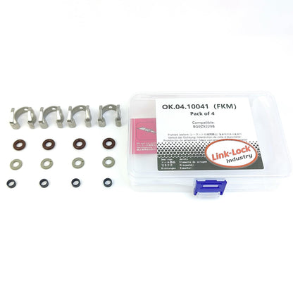 LINK-LOCK 4Set OK.04.10041 fuel injector repair kit BG9Z9229B with FKM Viton O-RING For FORD 2.3L L4 Turbocharged 2016-2018
