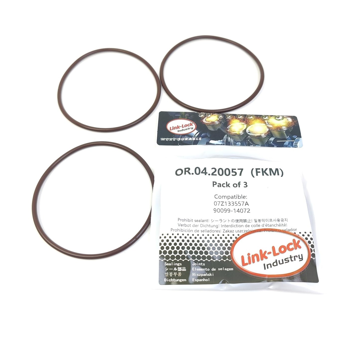 LINK-LOCK 3PCS OR.04.20057 FKMバイトン フューエルインジェクションスロットルボディ用シーリングOリングキット 07Z133557A 90099-14072 AUDI/TOYOTA用