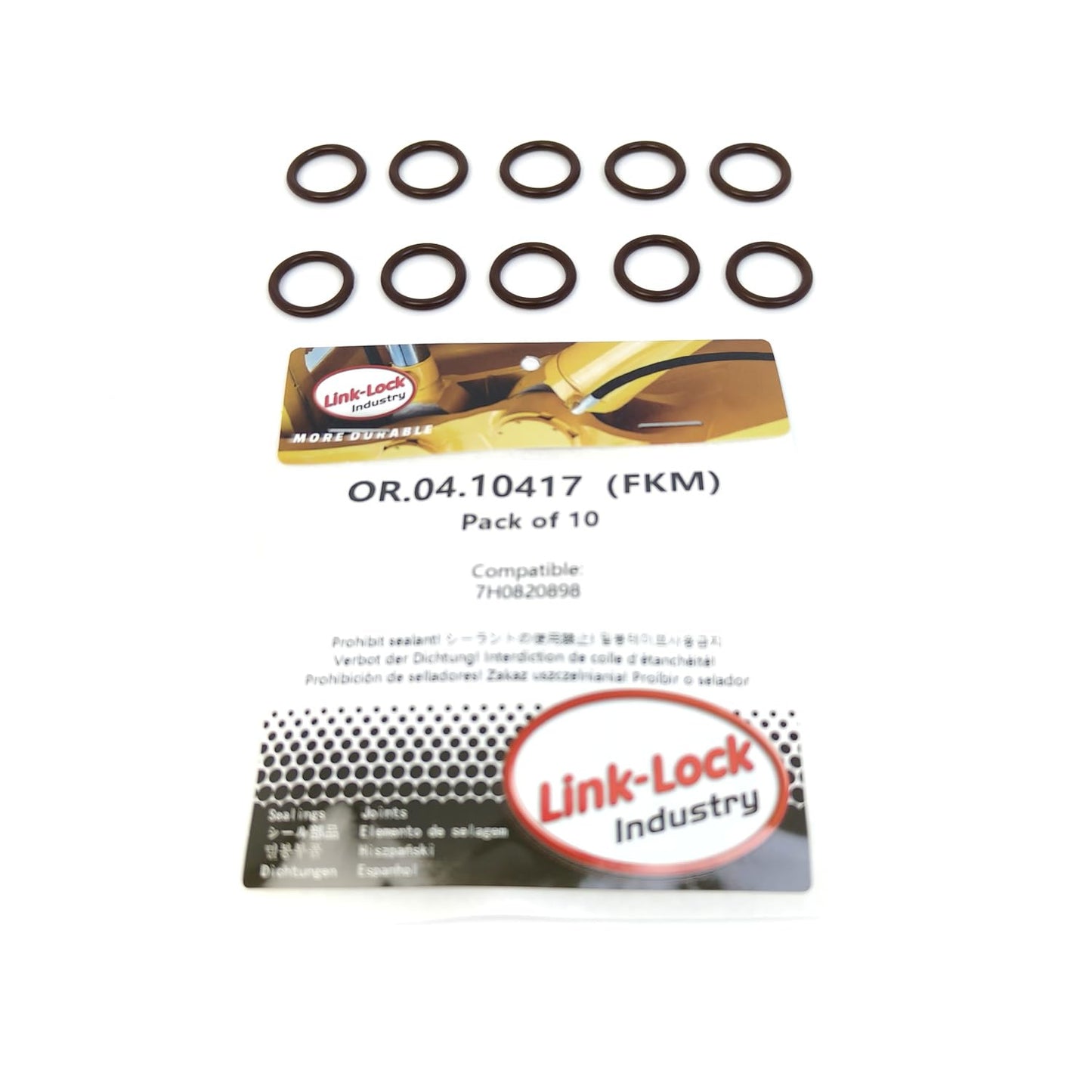 LINK-LOCK 10PCS OR.04.10417 FKM Viton Sealing O-Ring Kit of Air Condition Pipe 7H0820898 For AUDI For VW