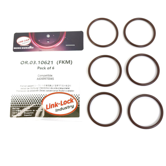 LINK-LOCK 6PCS OR.03.10621 FKM Viton Sealing O-Ring Kit of Fuel Injector A6069970045 For MERCEDES-BENZ