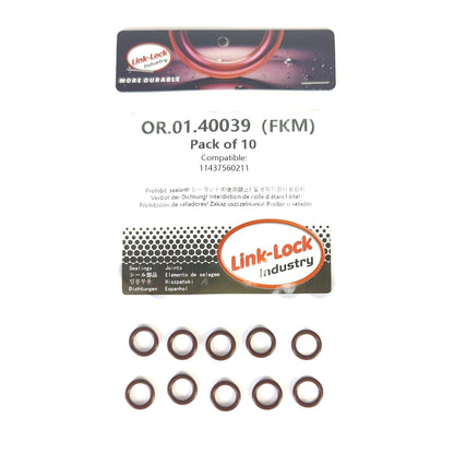 LINK-LOCK 10PCS FKM Viton OR.01.40039 Engine Oil dipstick O-RING gasket 11437560211 for MINI N12 N14 N16 N18