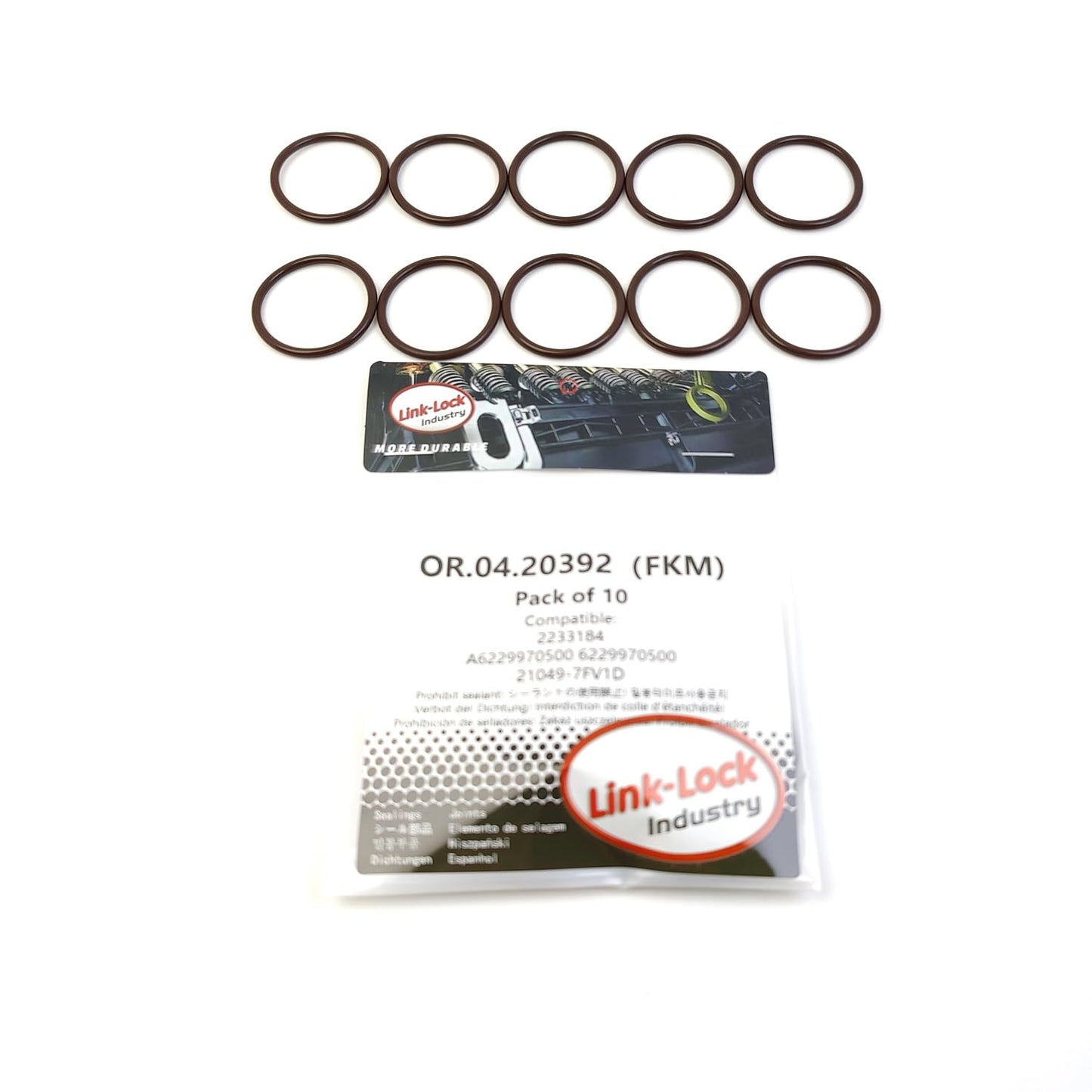 LINK-LOCK 10個 OR.04.20392 FKMバイトンシーリングOリングキット サーモスタット用 2233184 A6229970500 6229970500 21049-7FV1D フォード用 メルセデス・ベンツ用 日産用