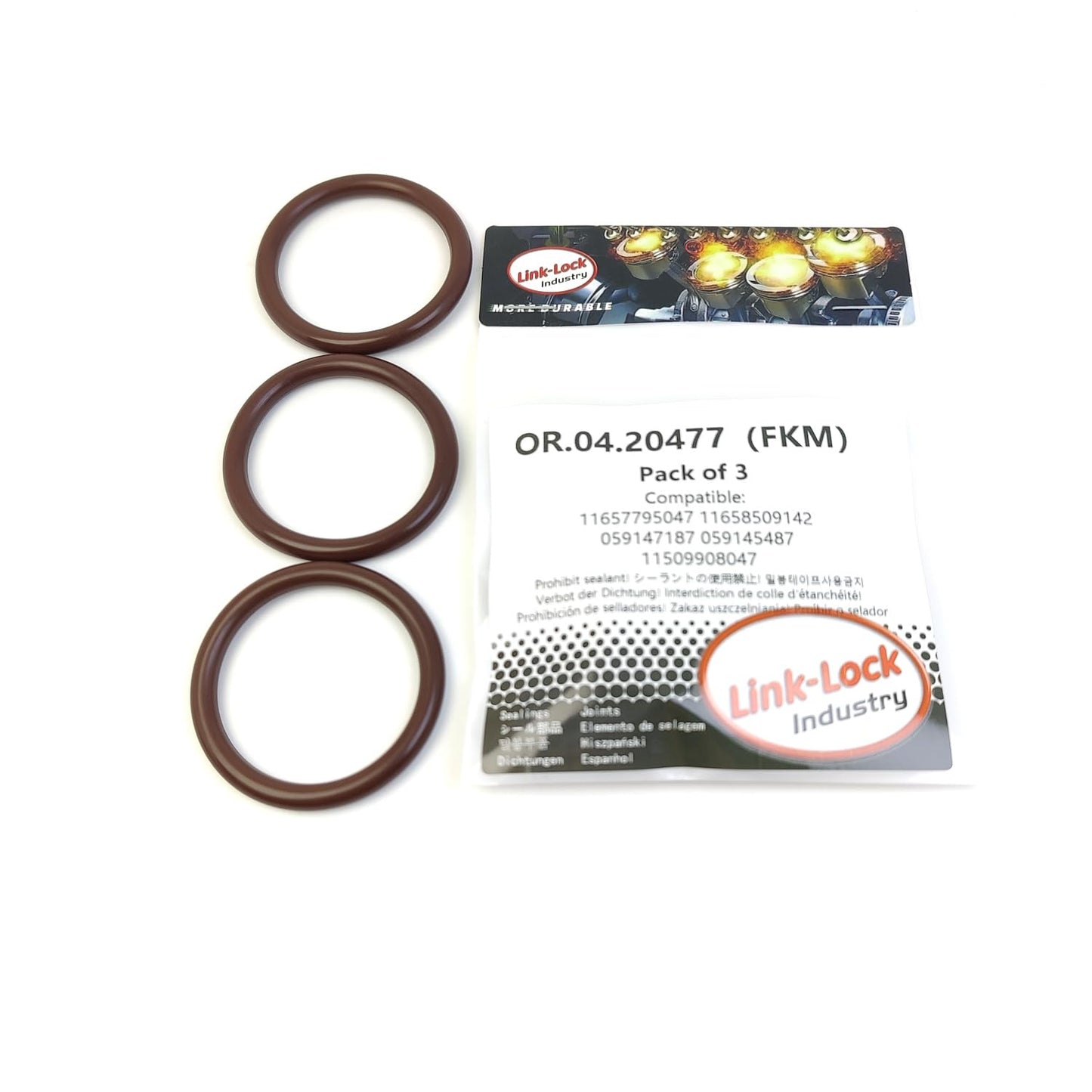 LINK-LOCK 3PCS OR.04.20477 FKM Viton Sealing O-Ring Kit of Exhaust Gas Turbocharger/Inflatable Guide 11657795047 11658509142 059147187 059145487 11509908047 for AUDI for BMW-M57N2