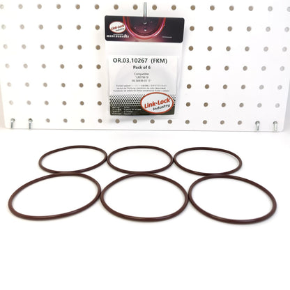 LINK-LOCK 6PCS OR.03.10267 FKM Viton Sealing O-Ring Kit of Water Pump LR079619 06.56939-0111 For LAND ROVER-306DT(TDV6)