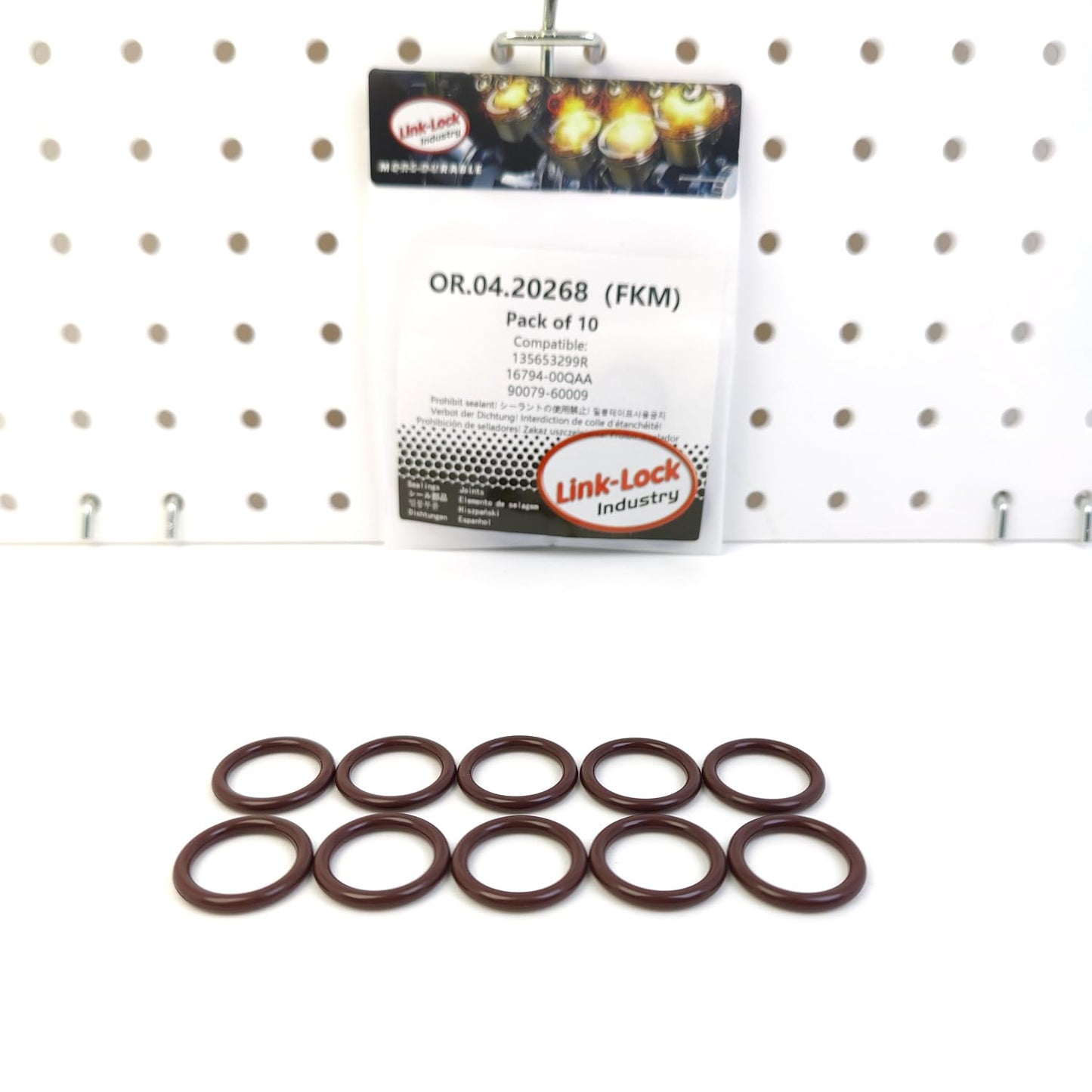 LINK-LOCK 10PCS OR.04.20268 FKM Viton Sealing O-Ring Kit of Injector 135653299R 16794-00QAA 90079-60009 for DACIA for NISSAN for TOYOTA