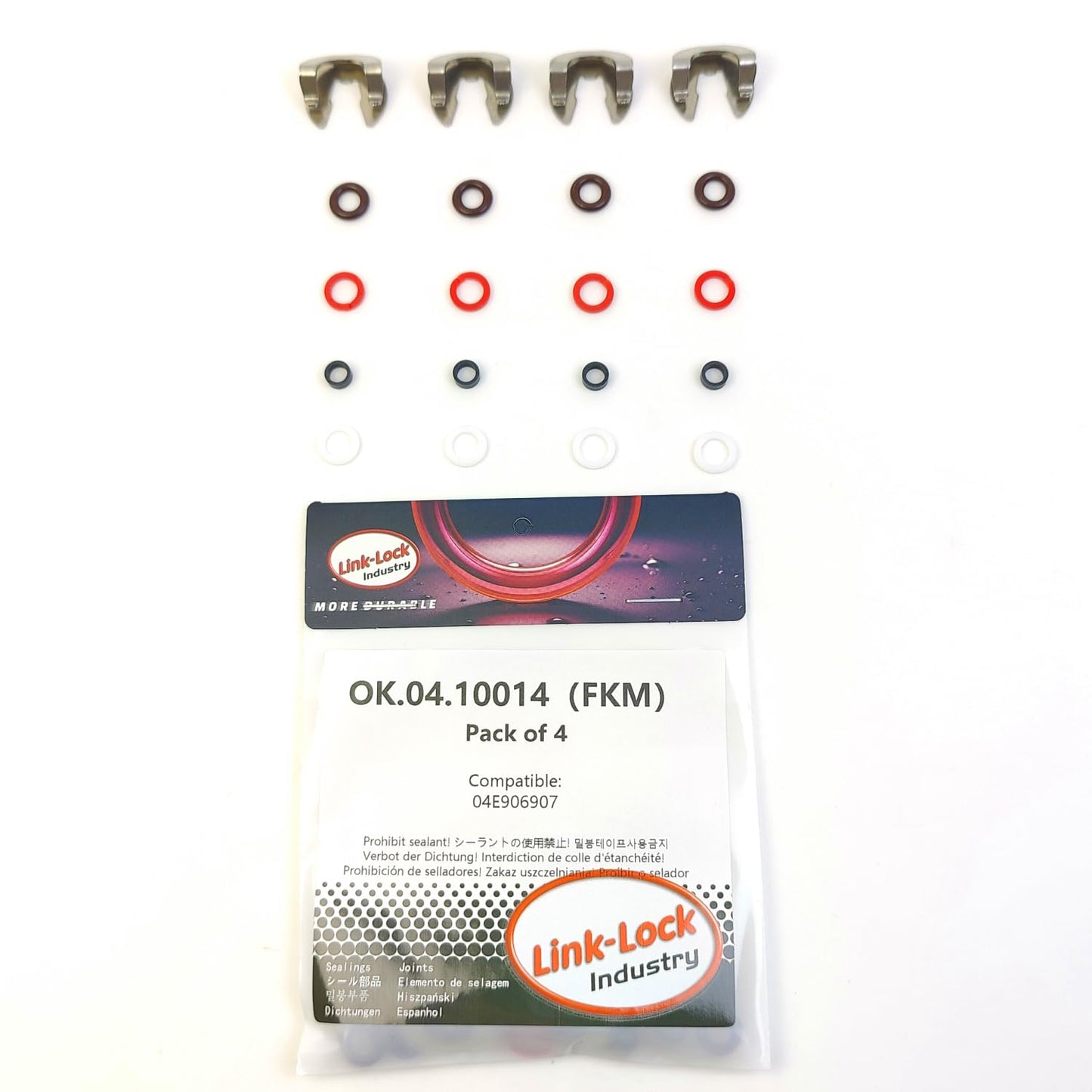 LINK-LOCK 4Set OK.04.10014 fuel injector repair kit 04E906907 with FKM Viton O-RING For VW For AUDI 35T 280T DLEA DJSA