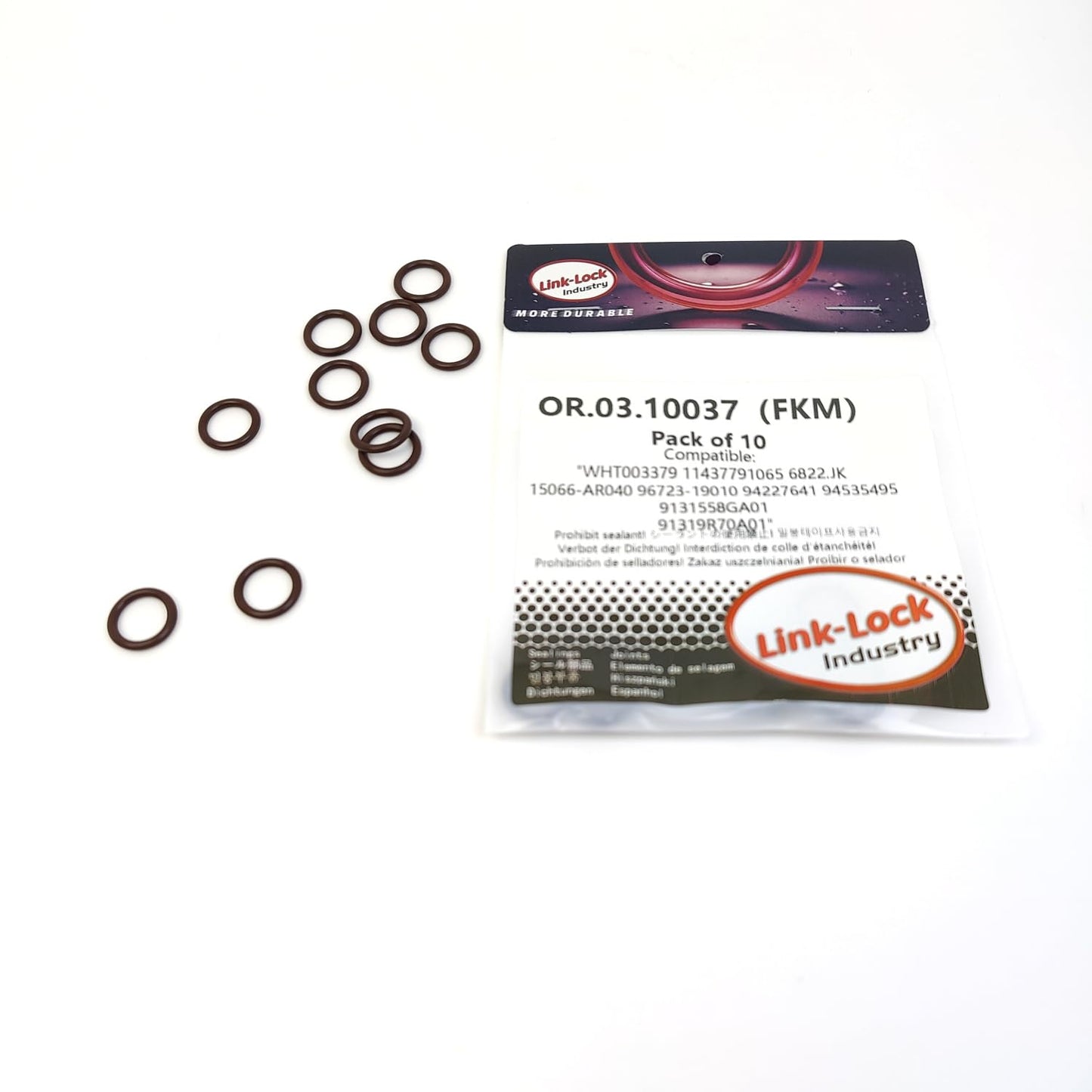 LINK-LOCK 10PCS OR.03.10037 FKM Viton Sealing O-Ring Kit Of Cylinder head cover bolt WHT003379 11437791065 6822.JK 15066-AR040 For CHEVROLET LA3 LD9 For CITROËN For NISSAN