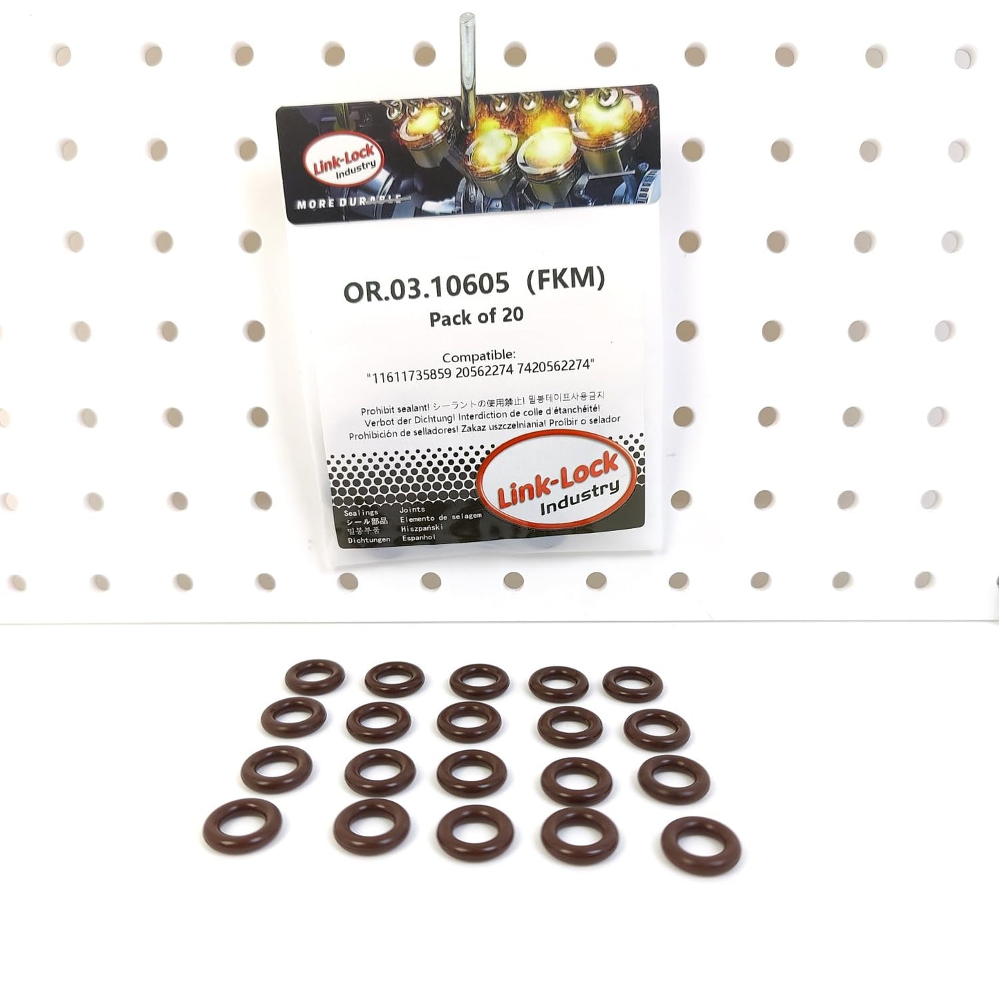 LINK-LOCK 20PCS OR.03.10605 FKM Viton シーリングOリングキット 吸気システム用 11611735859 20562274 7420562274 BMW用 VOLVO用 RENAULT用 トラック用