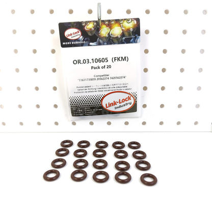 LINK-LOCK 20PCS OR.03.10605 FKM Viton シーリングOリングキット 吸気システム用 11611735859 20562274 7420562274 BMW用 VOLVO用 RENAULT用 トラック用
