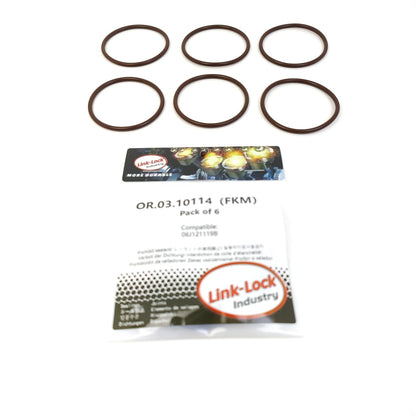 LINK-LOCK 6個組 OR.03.10114 FKMバイトン サーモスタット用Oリングキット AUDI-BYT CADA CBFA BZB CAEA CCTA CABA用 VW-CAWA CCZA CDAB CAWB CCZB CEA用 SKODA-BYJ CDAA CGMA BZB用