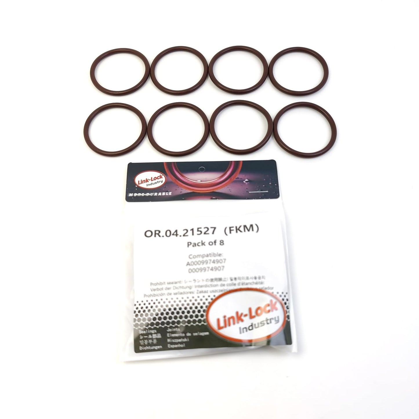 LINK-LOCK 8PCS OR.04.21527 FKM Viton Sealing O-Ring Kit of Turbocharger oil intake pipe A0009974907 0009974907 for MERCEDES-BENZ-M282