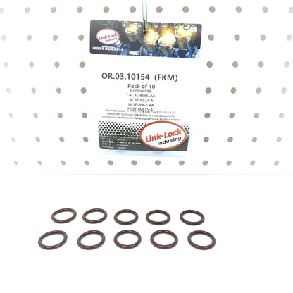 LINK-LOCK 10PCS OR.03.10154 FKM Viton Sealing O-Ring Kit of Coolant pipeline AC3E-8565-AA AC3Z-8527-A HL3E-8962-AA HL3Z-00815-A For FORD USA-T35PDTD T62RSEM 99F C50SDEM(4952cc) For LINCOLN-T35PDTD