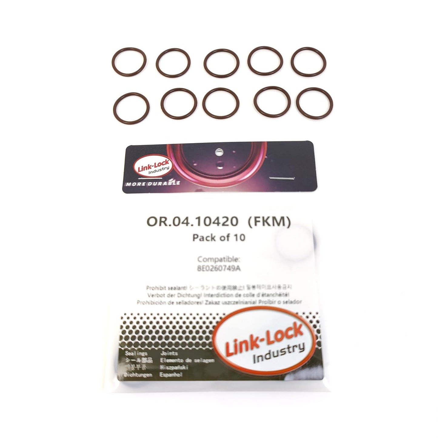 LINK-LOCK 10PCS OR.04.10420 FKM Viton Sealing O-Ring Kit of Air Condition Pipe 8E0260749A For AUDI For VW