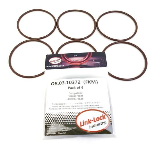 LINK-LOCK 6PCS OR.03.10372 FKM Viton 터보차저 흡기 호스용 씰링 O-링 키트 0269973848 A0269973848 MERCEDES-BENZ-OM457 OM458 OM460