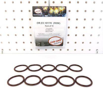 LINK-LOCK 10PCS OR.03.10178 FKM Viton Sealing O-Ring Kit of Coolant pipeline 06.56939-0112 99970751841 For PORSCHE M48.01 M48.00 M48.50T M48.51 For MAN-D2676LF01 D2676LF05 D2676LF12