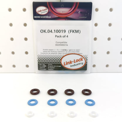 LINK-LOCK 4Set OK.04.10019 fuel injector repair kit 06D998907A with FKM Viton O-RING For VW For AUDI 2.0T BWA CDLB CDLC