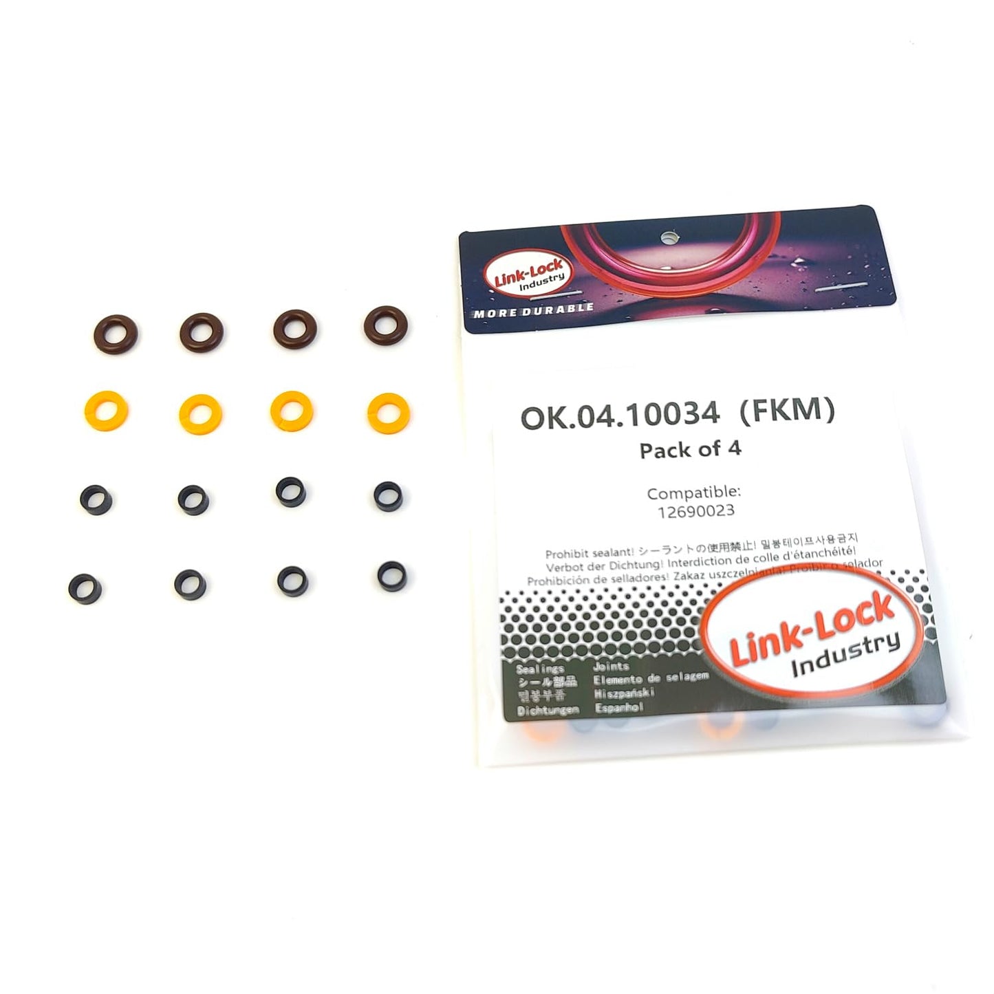 LINK-LOCK 4Set OK.04.10034 fuel injector repair kit 12690023 with FKM Viton O-RING For BUICK For CHEVROLET For CADILLAC 1.5T 535T 552T LFV