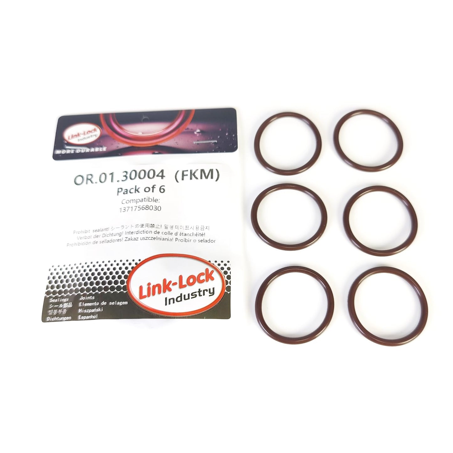 LINK-LOCK 6PCS FKM Viton OR.01.30004 Engine intake pipe O-RING 13717568030 for BMW N54