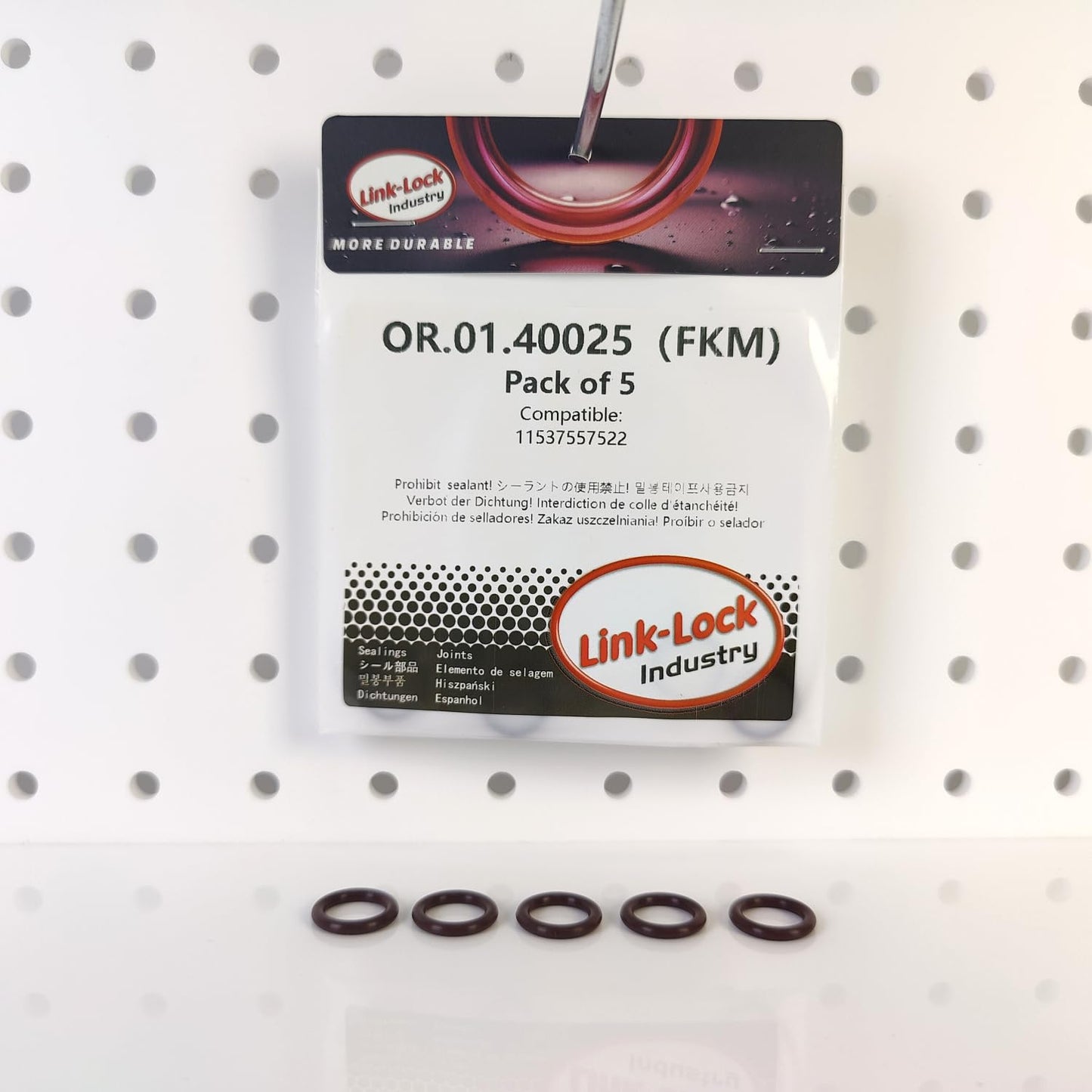 LINK-LOCK 5PCS FKM Viton OR.01.40025 Engine Oil filter cover O-RING gasket 11537557522 for BMW N63 N74