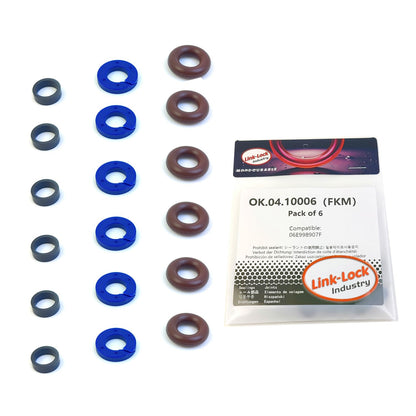 LINK-LOCK 6Set OK.04.10006 fuel injector repair kit 06E998907F with FKM Viton O-RING For VW For AUDI V6 3.0T 45TFSI CREC CTDA