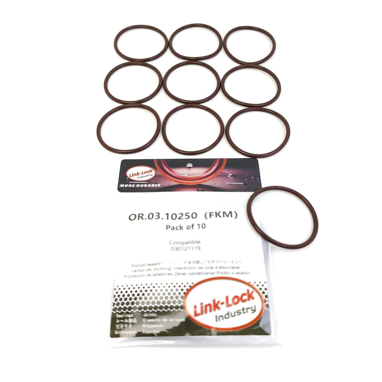 LINK-LOCK 10PCS OR.03.10250 FKMバイトン製シーリングOリングキット サーモスタットハウジング用 030121119 SEAT-2G AAV ABU AAU ABD VW-2G ABD NU NZ PY ACV AUF