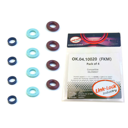 LINK-LOCK 4Set OK.04.10020 fuel injector repair kit 06L998907 with FKM Viton O-RING For VW For AUDI 2.0T 45T DNEA DLHB DLHA