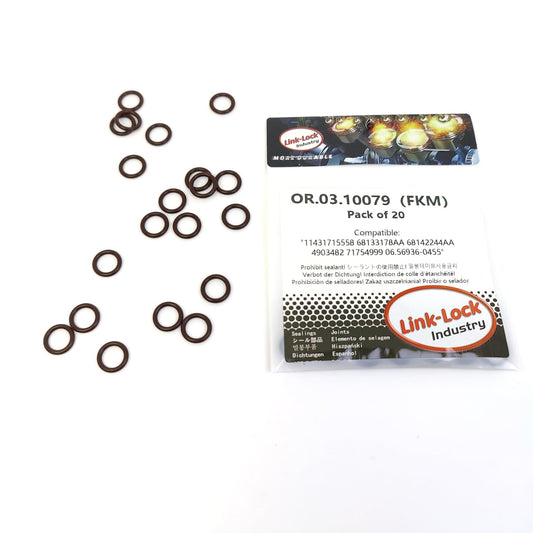 LINK-LOCK 20PCS OR.03.10079 FKMバイトンシーリングOリングキット オイルレベルゲージ用 11431715558 68133178AA 68142244AA 4903482 71754999 06.56936-0455 BMW-M40 M42用 クライスラー用 ジープ用