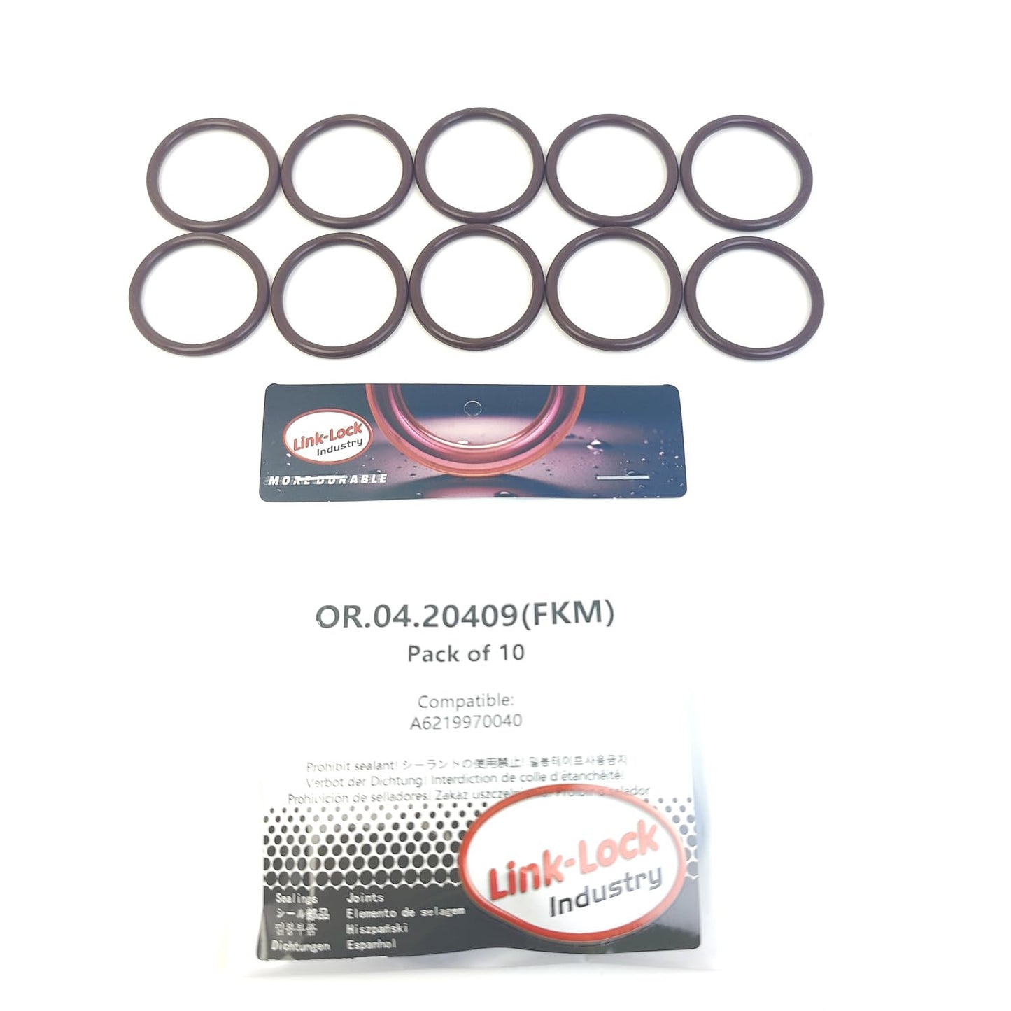 LINK-LOCK 10PCS OR.04.20409 FKM Viton Sealing O-Ring Kit of Timing Case Cover A6219970040 6219970040 for MERCEDES-BENZ