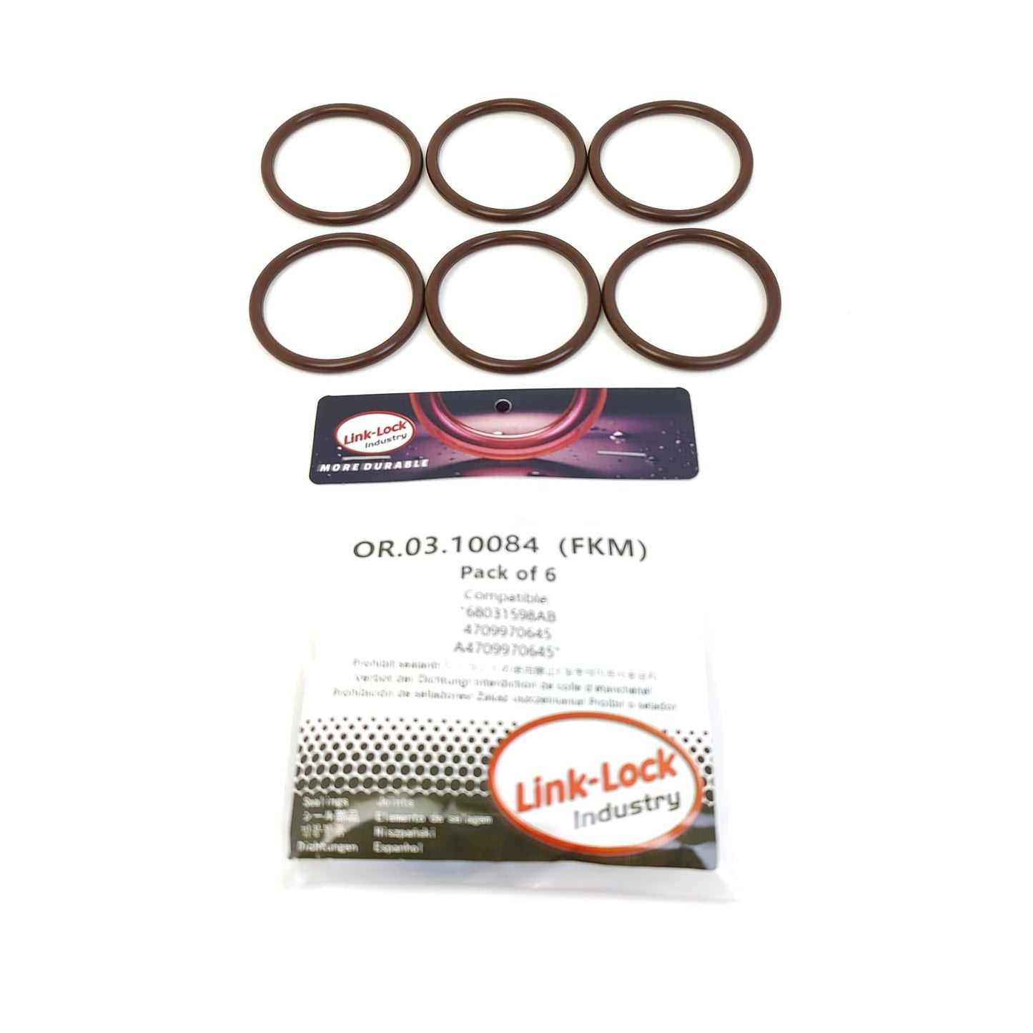 LINK-LOCK 6PCS OR.03.10084 FKM Viton Sealing O-Ring Kit Of Oil filter cover 68031598AB 4709970645 A4709970645 For MERCEDES-BENZ 471.936 471.959 OM471.900 OM471.901 471.961 471.967 471.943