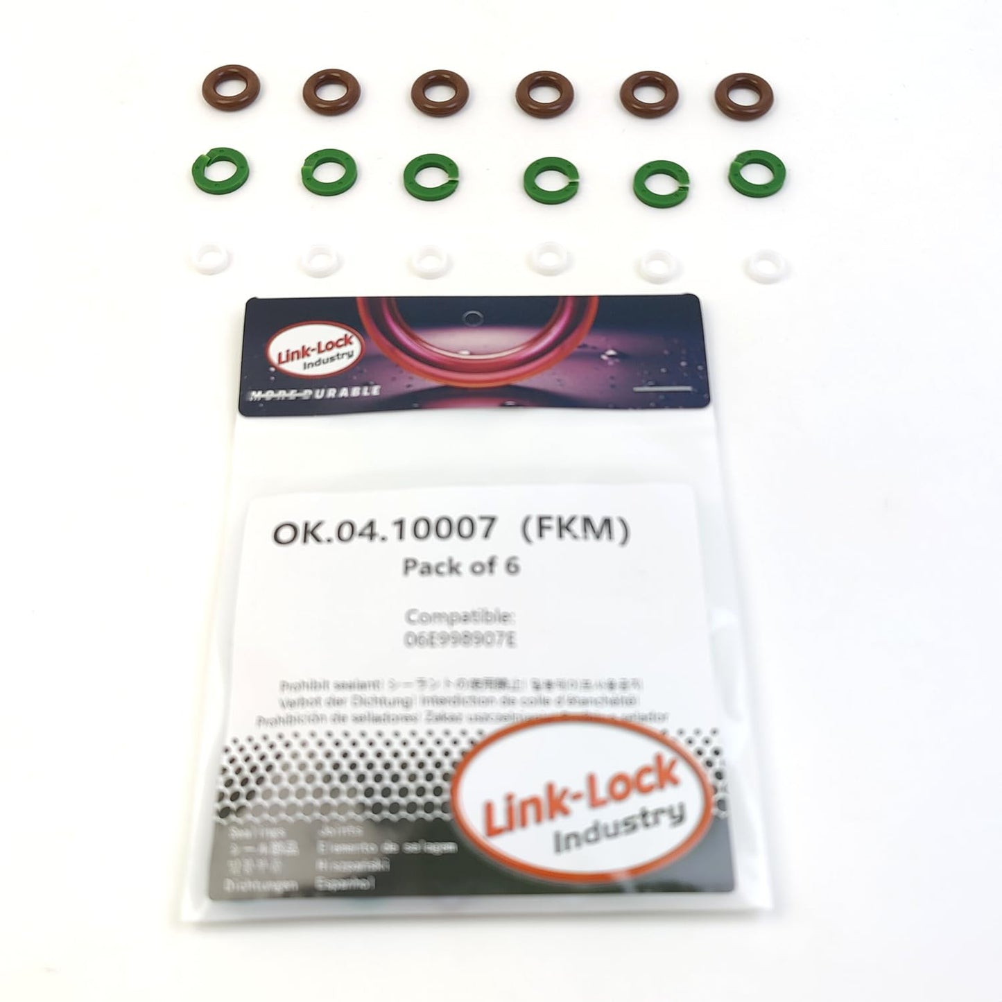 LINK-LOCK 6Set OK.04.10007 fuel injector repair kit 06E998907E with FKM Viton O-RING For VW For AUDI V6 3.0T 4.0T CHMB CMDA CLXB